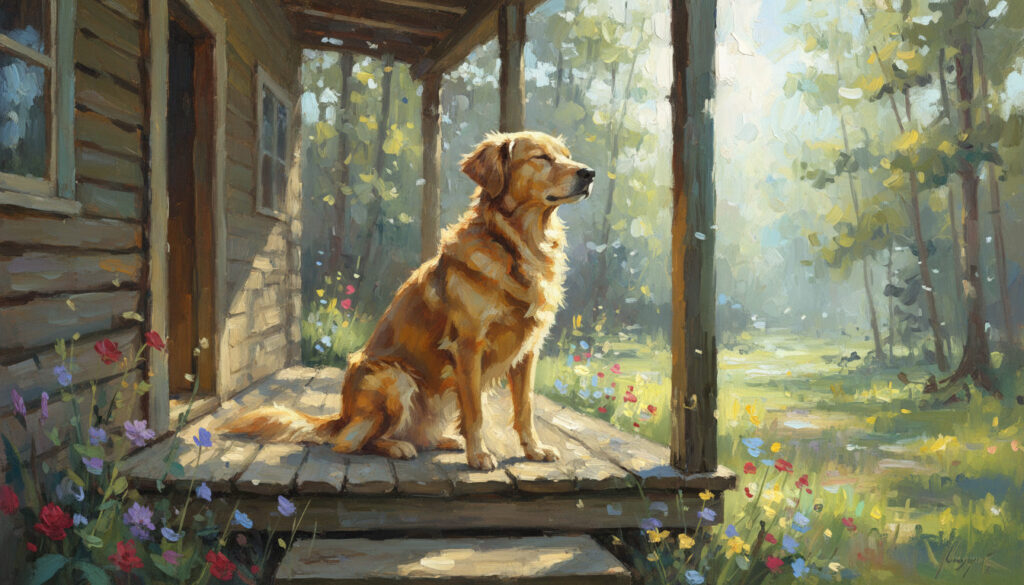 A dog listening to its environment.